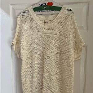 Zara Ivory Knit Short Sleeve Top